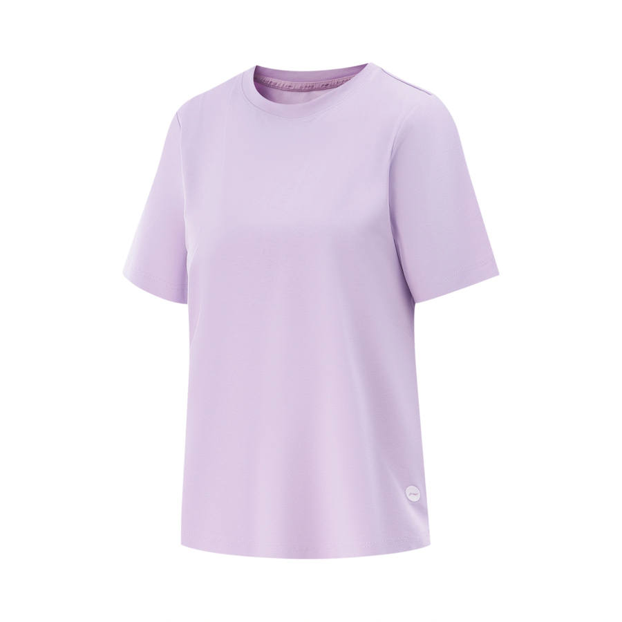 Li-Ning Li Ning Fitness Series T Shirts Women's Dusk Purple Crew Neck Moderate