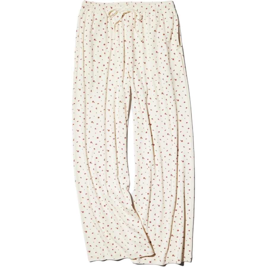 UNIQLO SS26 Knitted Sweatpants Women's Ivory Thin Straight Fit Pants