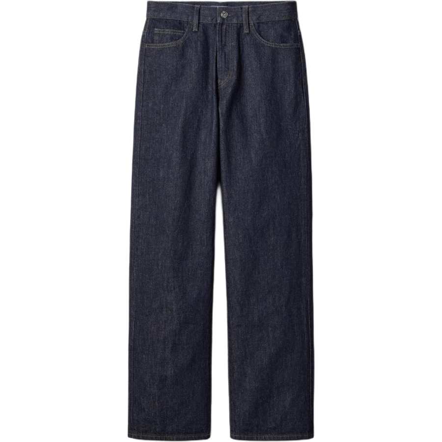 UNIQLO SS26 Jeans Women's Navy Blue Moderate Straight Fit Pants