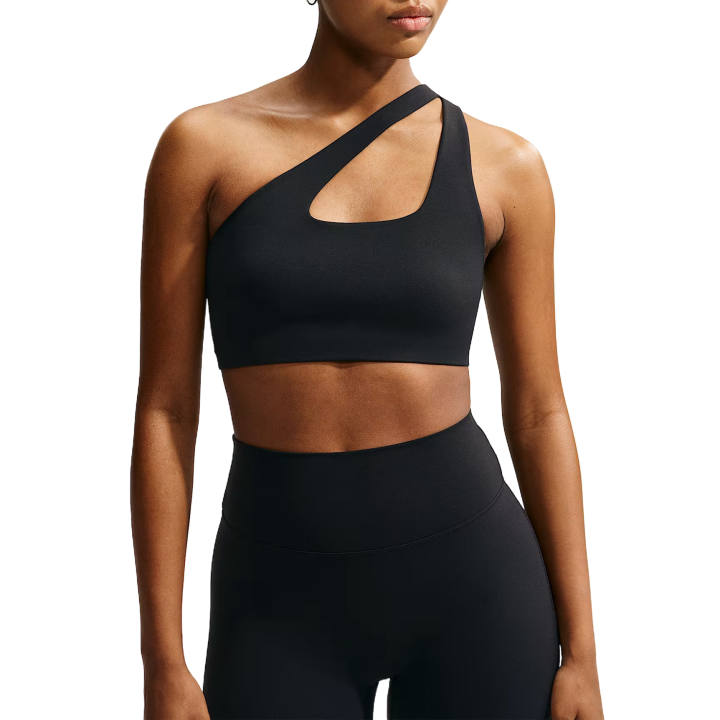 Nike Nike Zenvy Sports Underwear Women's Black/Cool Gray Asymmetrical Collar Moderate