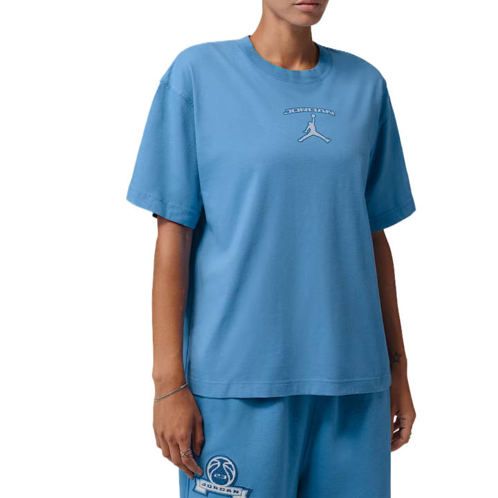 Jordan Jordan T Shirts Women's Blue Transcend Crew Neck Moderate
