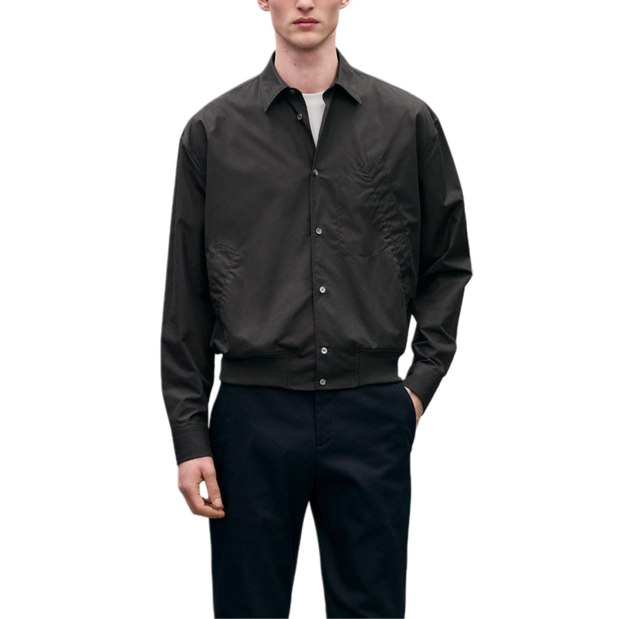 HERMES HERMES Jackets Men's Black Lapel Moderate Straight Fit