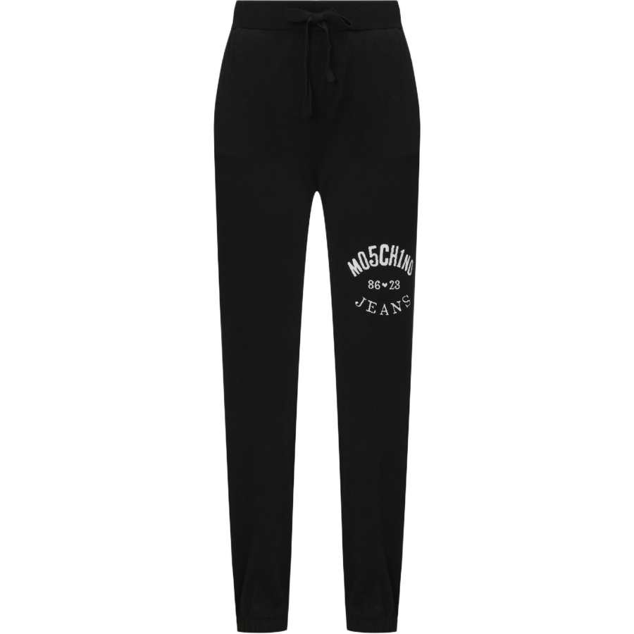 MOSCHINO Knitted Sweatpants Women's Black Moderate Cuffed Pants