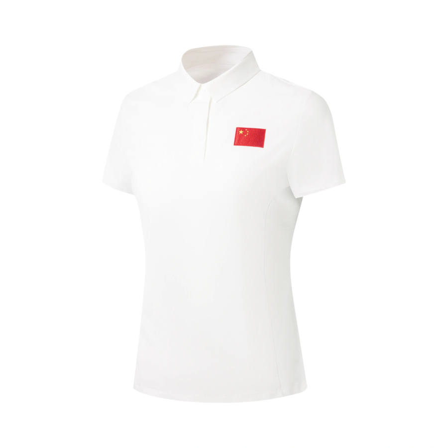 Li-Ning Li Ning Qingmu Polo Shirts Women's White Polo Collar Moderate