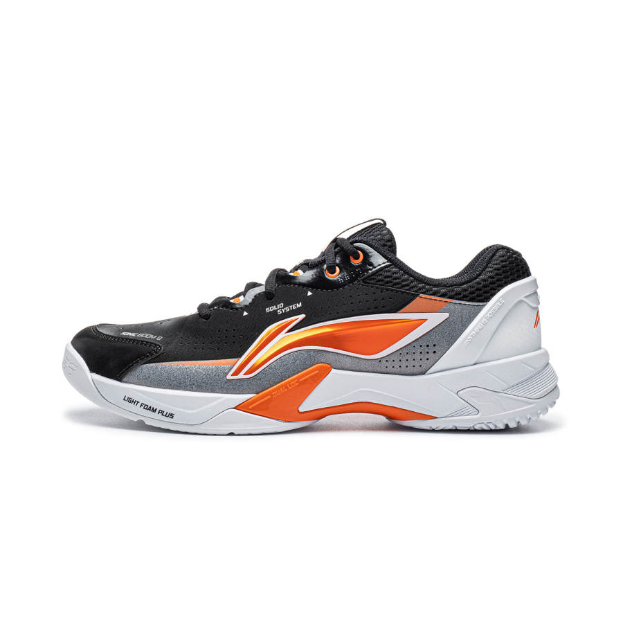 Li-Ning Li Ning Sonic Boom 6 Badminton Shoes Unisex Low Top Black/Standard White/Pink Orange