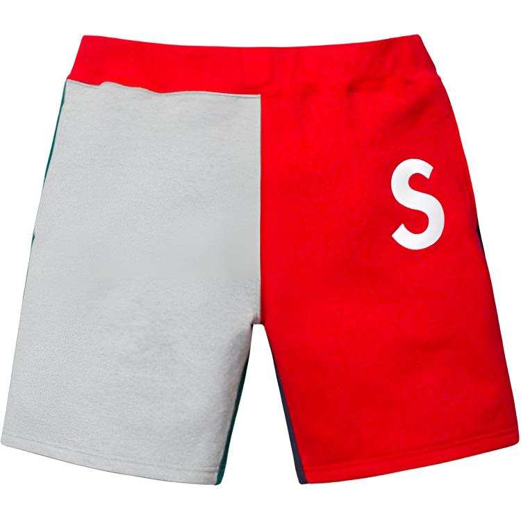 Supreme Supreme SS19 S Logo Colorblocked Sweatshort Red Sports Shorts Unisex
