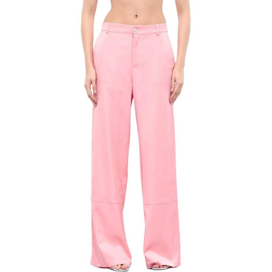 MOSCHINO Cargo Pants Women's Pink Moderate Wide Leg Pants