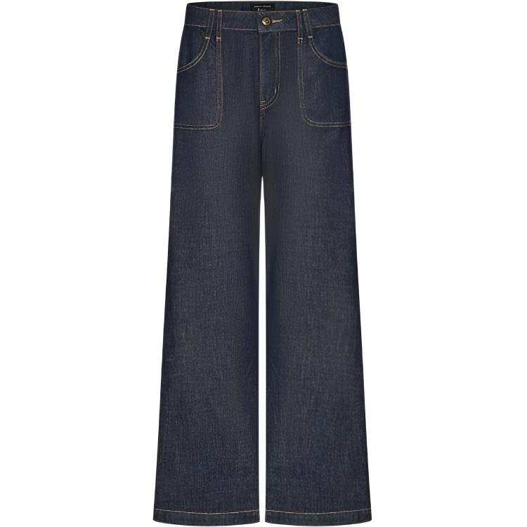 URBAN REVIVO Jeans Women's Indigo Moderate Wide Leg Pants