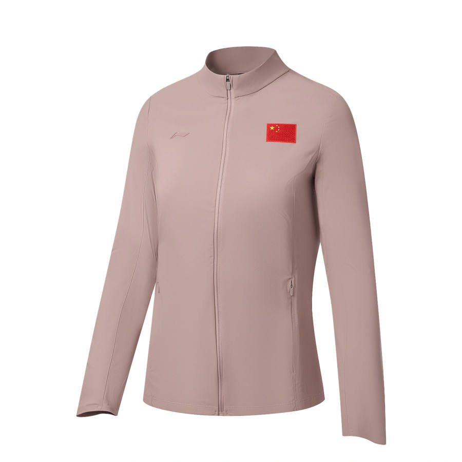 Li-Ning Li Ning Qingmu Jackets Women's Sand Clay Purple Stand Collar Moderate Straight Fit
