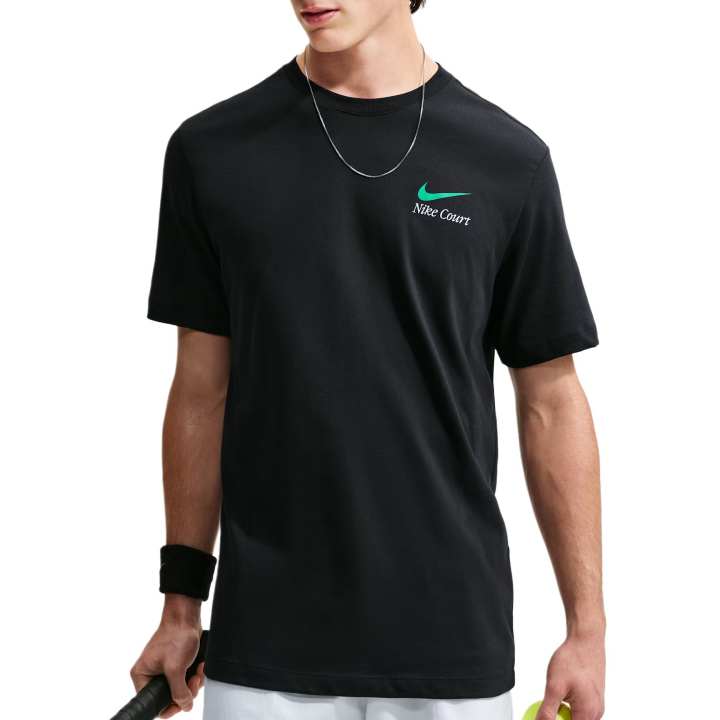 Nike Nike Court Tennis Tops Men's Black Crew Neck Moderate