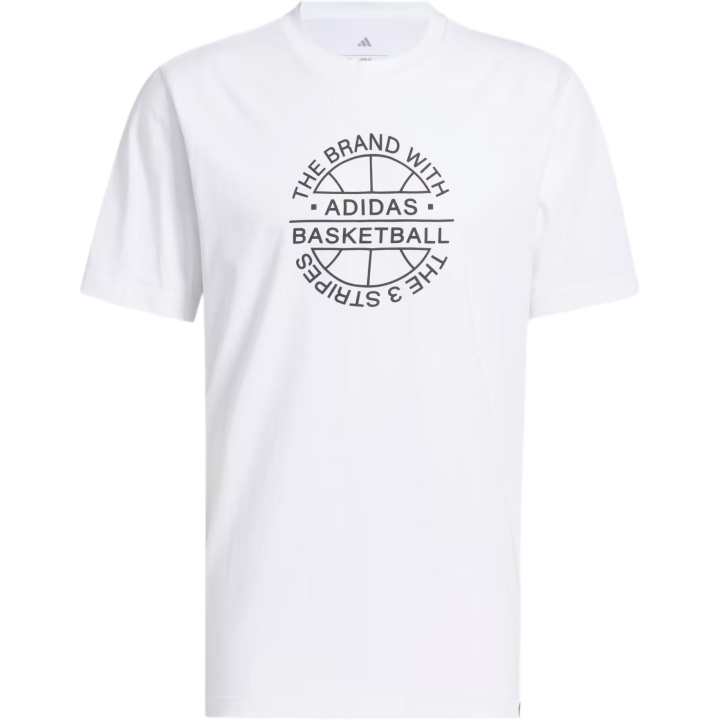 Adidas Adidas BASKETBALL T Shirts Men's White Crew Neck