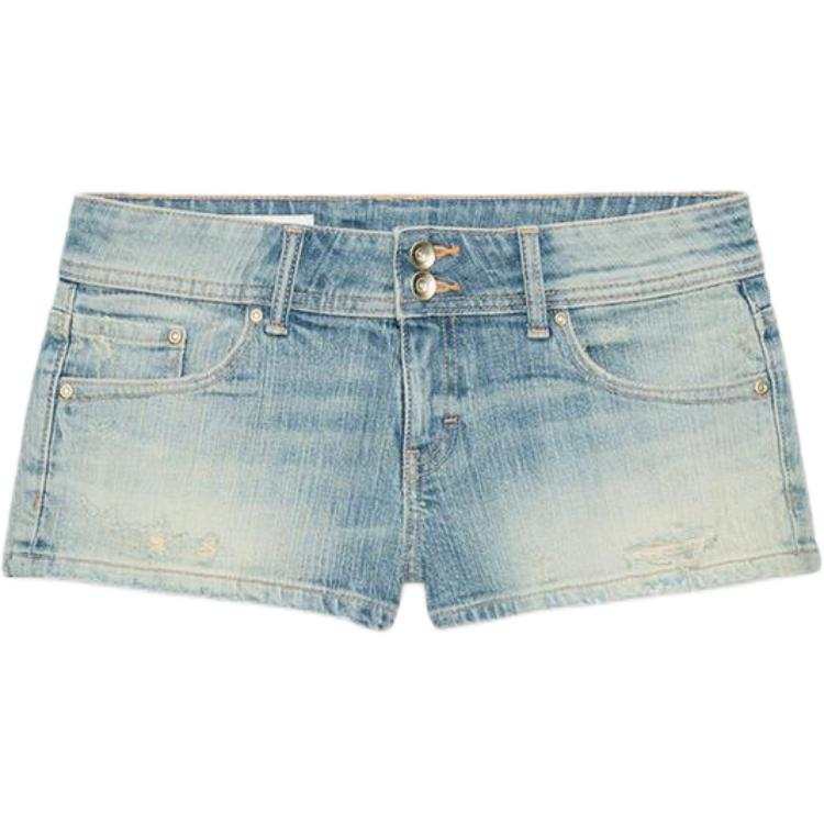 ZARA Trf Denim Shorts Women's Light Blue Moderate
