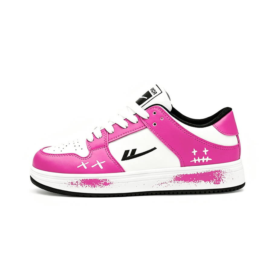 WARRIOR WARRIOR Skateboard Shoes Unisex Low Top Pink/White