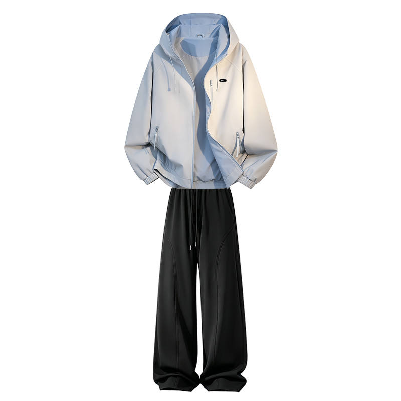 WARRIOR WARRIOR Windbreaker Jacket & Pants Sets Unisex Hooded Detachable Moderate