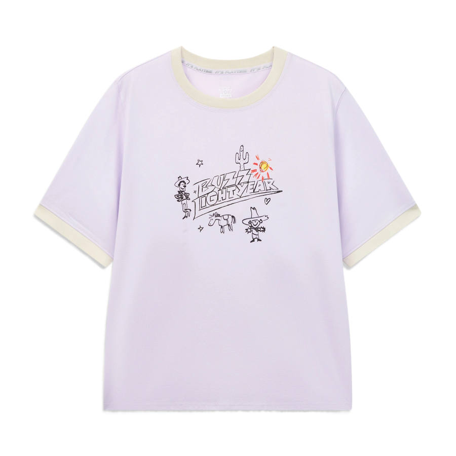Li-Ning Li Ning Sports Life Collection T Shirts Women's Light Elegance Purple Crew Neck Moderate