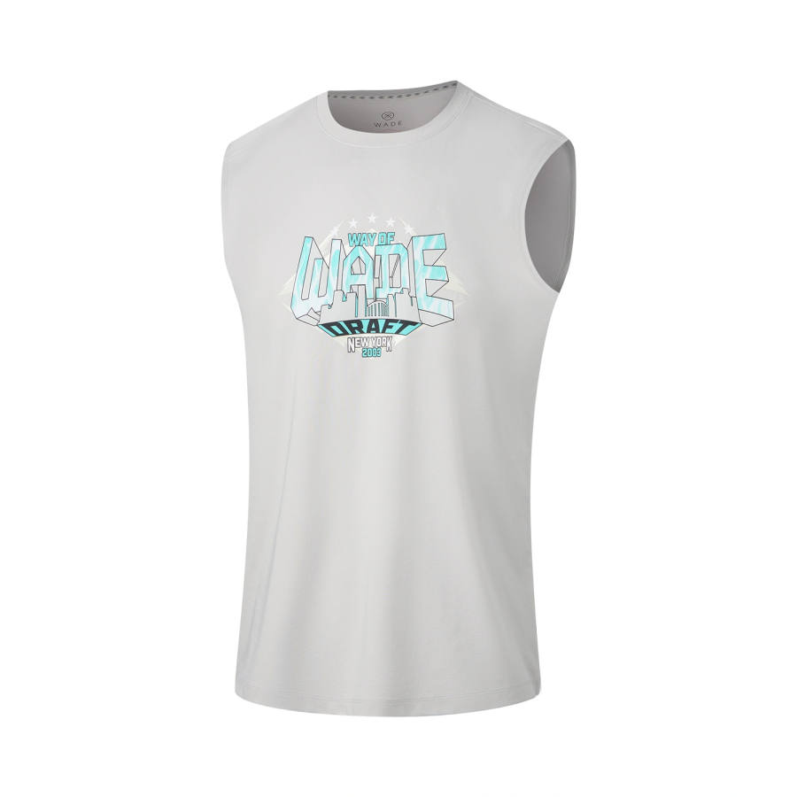 Li-Ning Li Ning Wade Tank Tops Men's Calm Gray Crew Neck Moderate Straight Fit