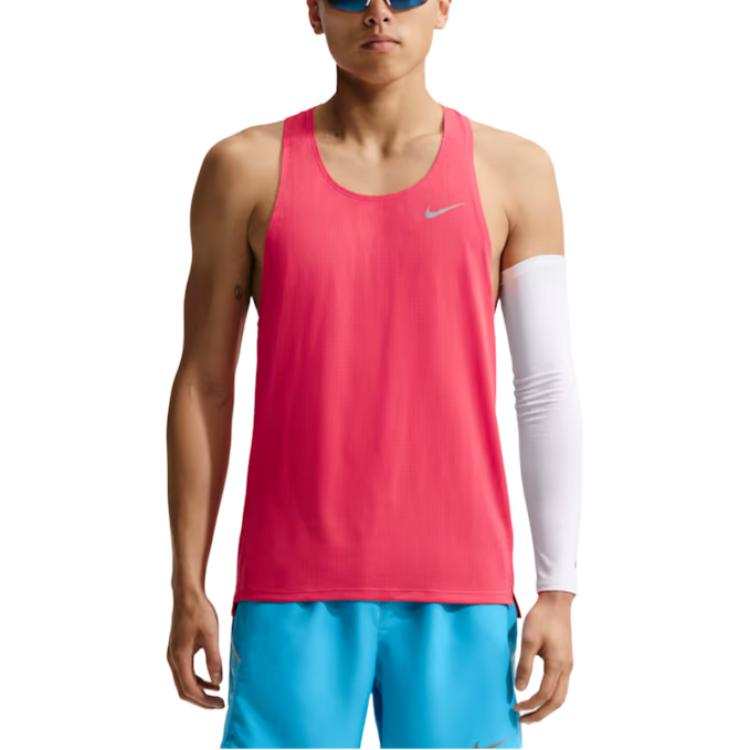 Nike Nike Dri FIT Fast Running Tank Tops Men's Fusion Red Crew Neck Moderate