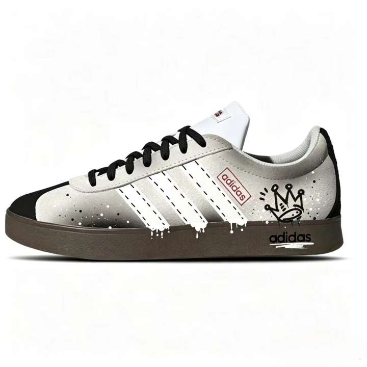 Adidas Adidas Vl Court Classic German Army Trainers Unisex Low Top Black White