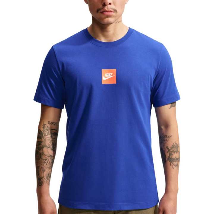 Nike Nike Sportswear T Shirts Men's Royal Blue Crew Neck Moderate