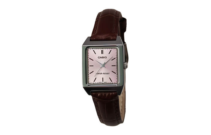 CASIO CASIO Custom Collection Quartz Movement Cow Leather Strap Watch Women's Watch Pink Watch Dial