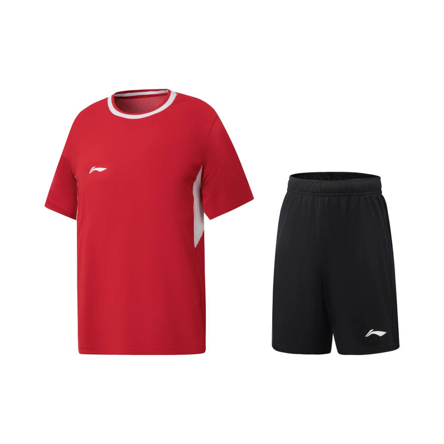 Li-Ning Li Ning Football Soccer Jersey Sets Men's Vermilion/Black 2 Pack Crew Neck Moderate