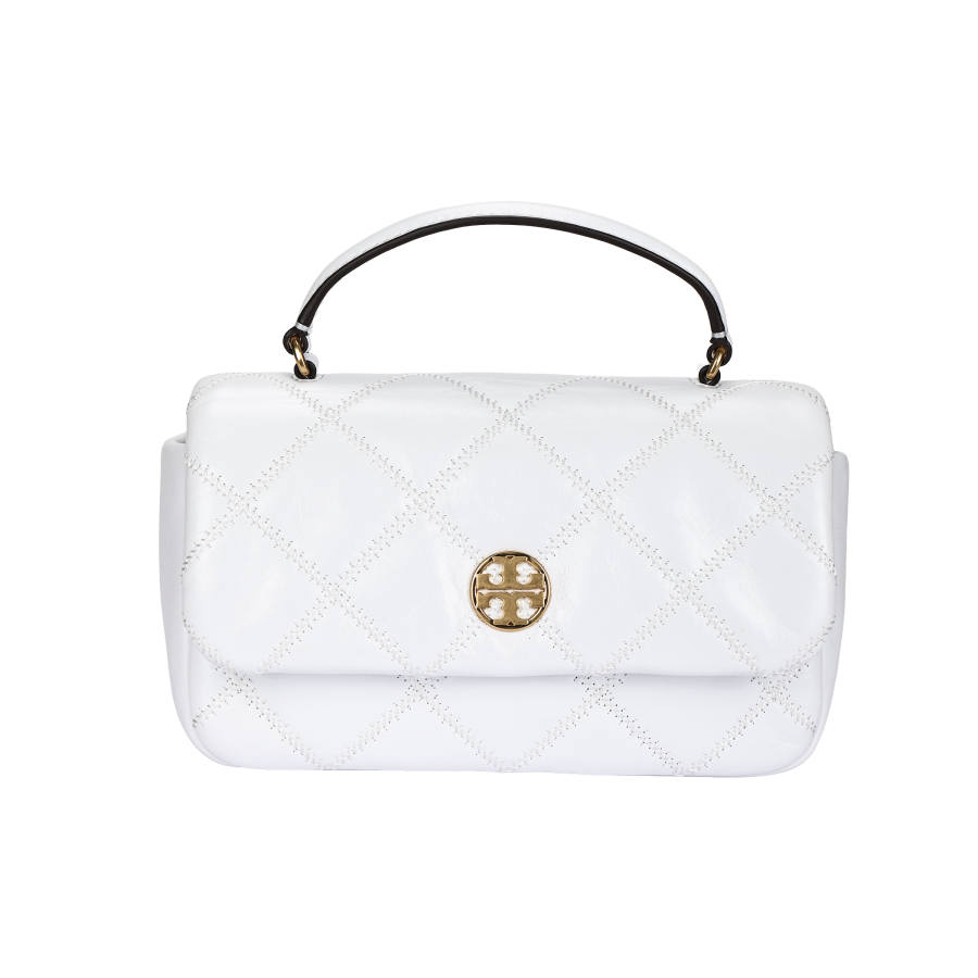TORY BURCH Willa Brand Logo Handbag Mini Women's White