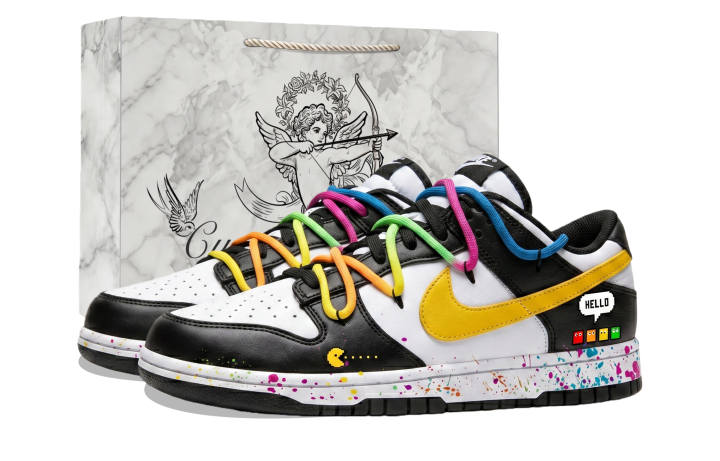 Nike Nike Dunk Skateboard Shoes Unisex Low Top Black/White/Yellow