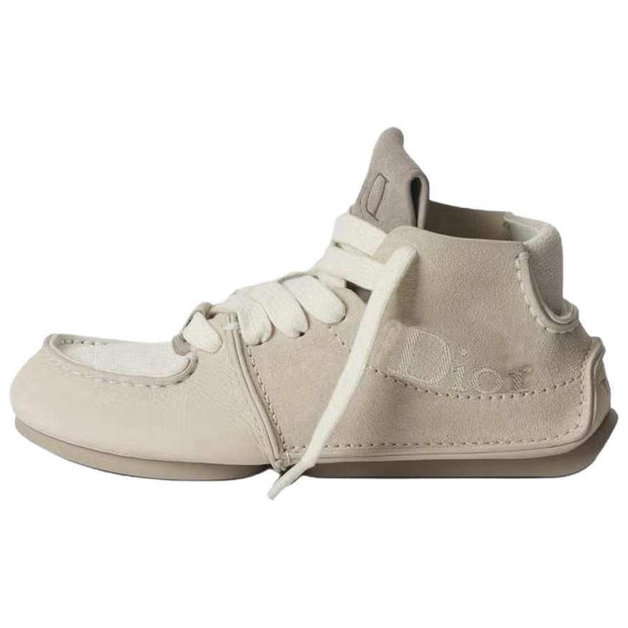 DIOR Roadie Ankle Boots Women's High Top Beige
