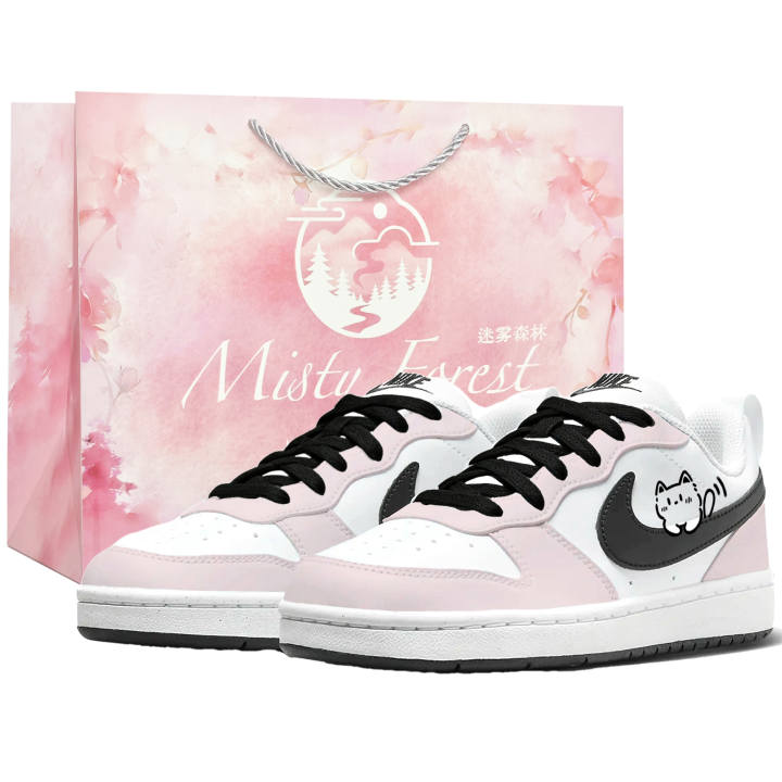 Nike Nike Court Borough Skateboard Shoes Women's Low Top Pink, White, Black