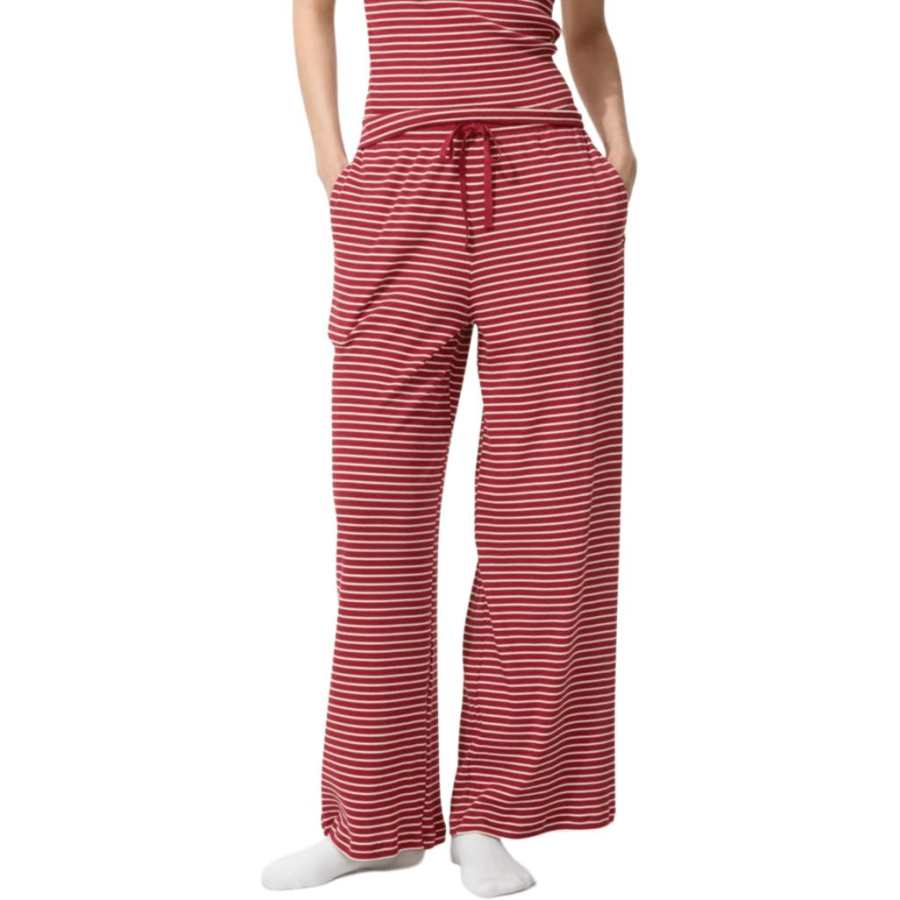 UNIQLO SS26 Knitted Sweatpants Women's Red Thin Straight Fit Pants