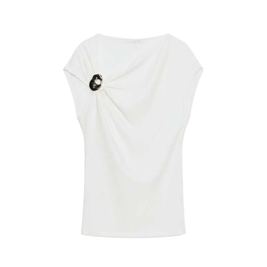 ZARA T Shirts Women's Frosted White Other