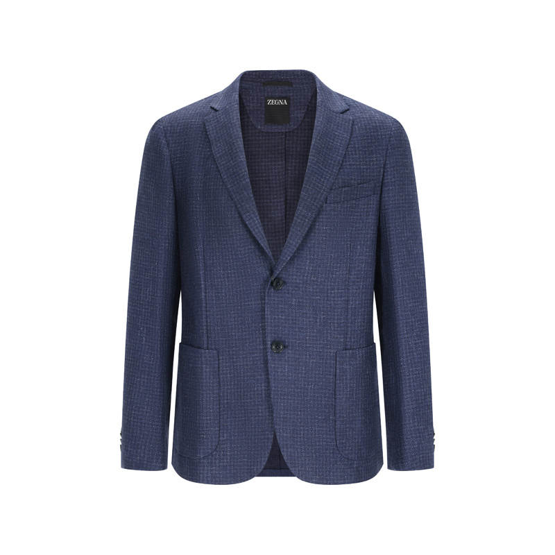 Ermenegildo Zegna Business Suits Men's Mixed Blue Suit Collar Moderate