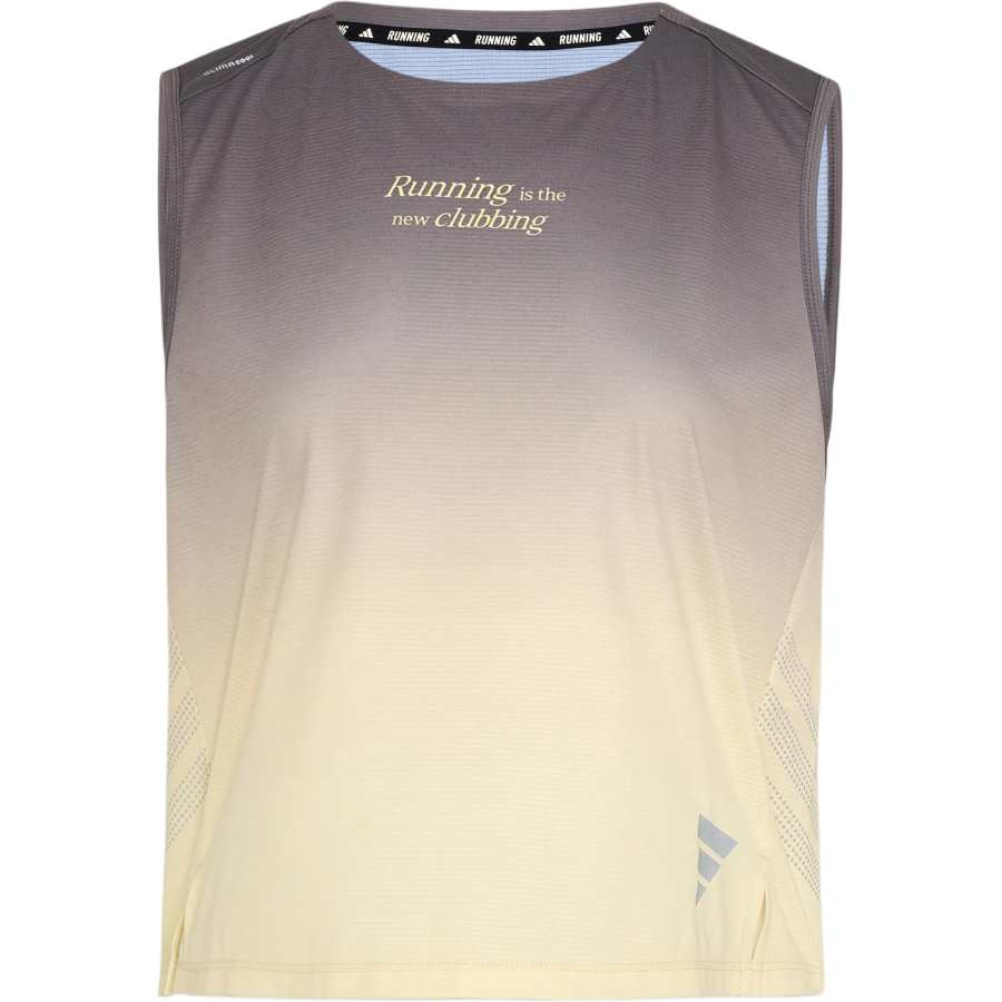 Adidas Adidas Tank Tops Women's Charcoal Gray/Yellow/Dark Silver Gray Crew Neck Other