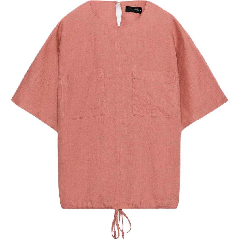 ZARA ZW T Shirts Women's Coral Crew Neck