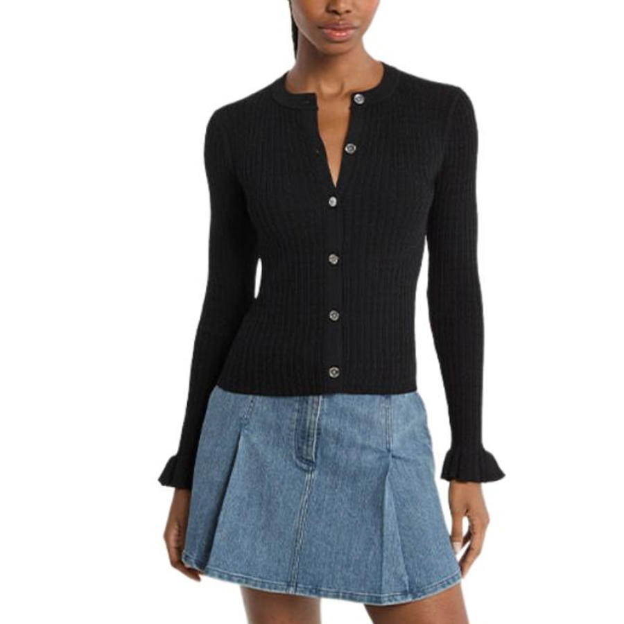 MICHAEL KORS Knitwear Women's Black Crew Neck Moderate Straight Fit