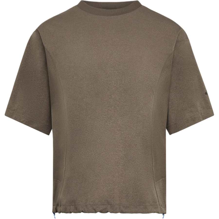 Adidas Adidas Terrex T Shirts Women's Stratum Dark Earthy Brown Crew Neck Moderate