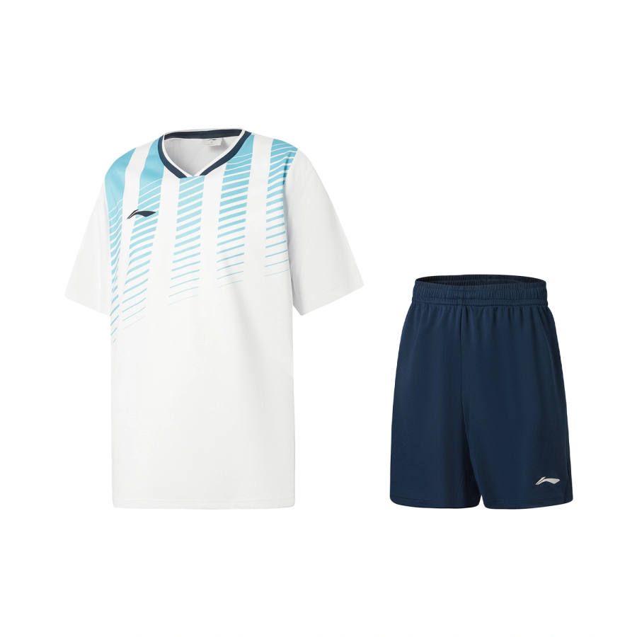 Li-Ning Li Ning Football Soccer Jersey Sets Men's White/Guangdong Blue Crew Neck Moderate