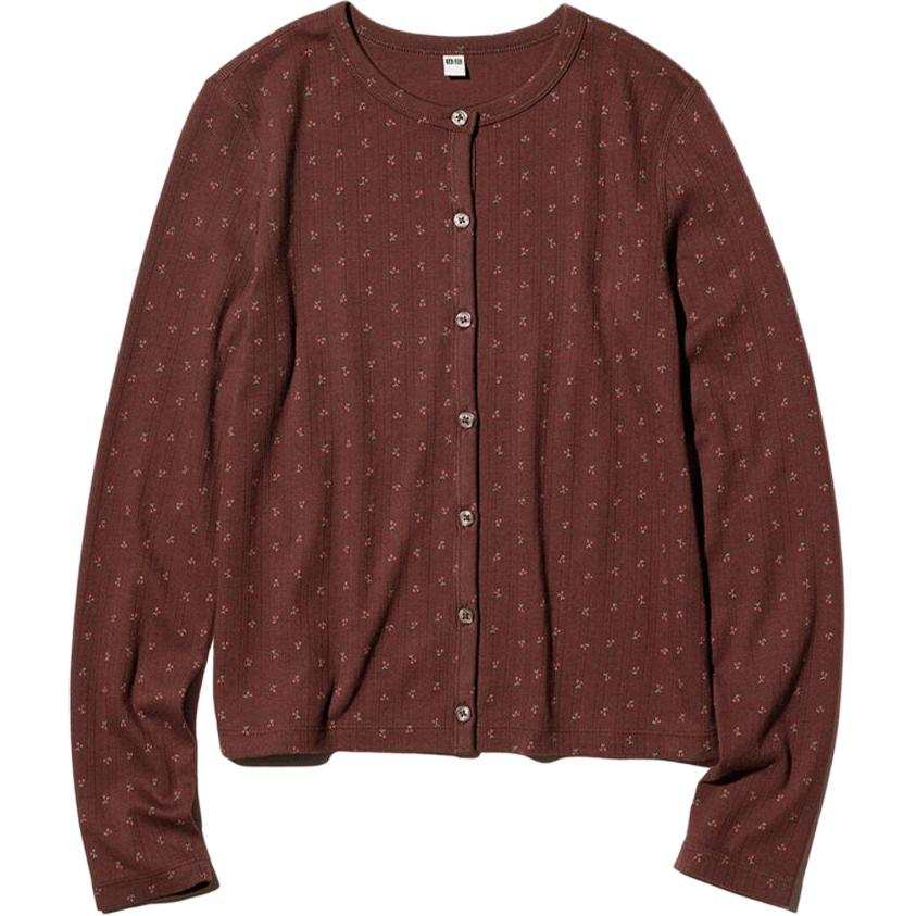 UNIQLO SS26 Knitwear Women's Dark Umber Crew Neck Moderate