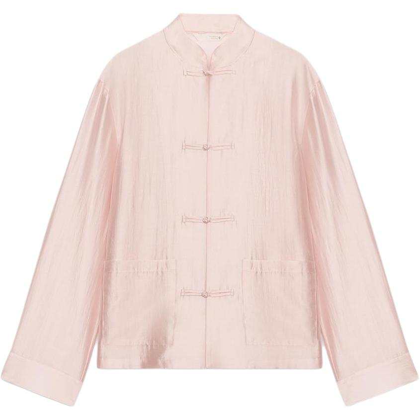 ZARA ZW Shirts Women's Light Pink Red Crew Neck