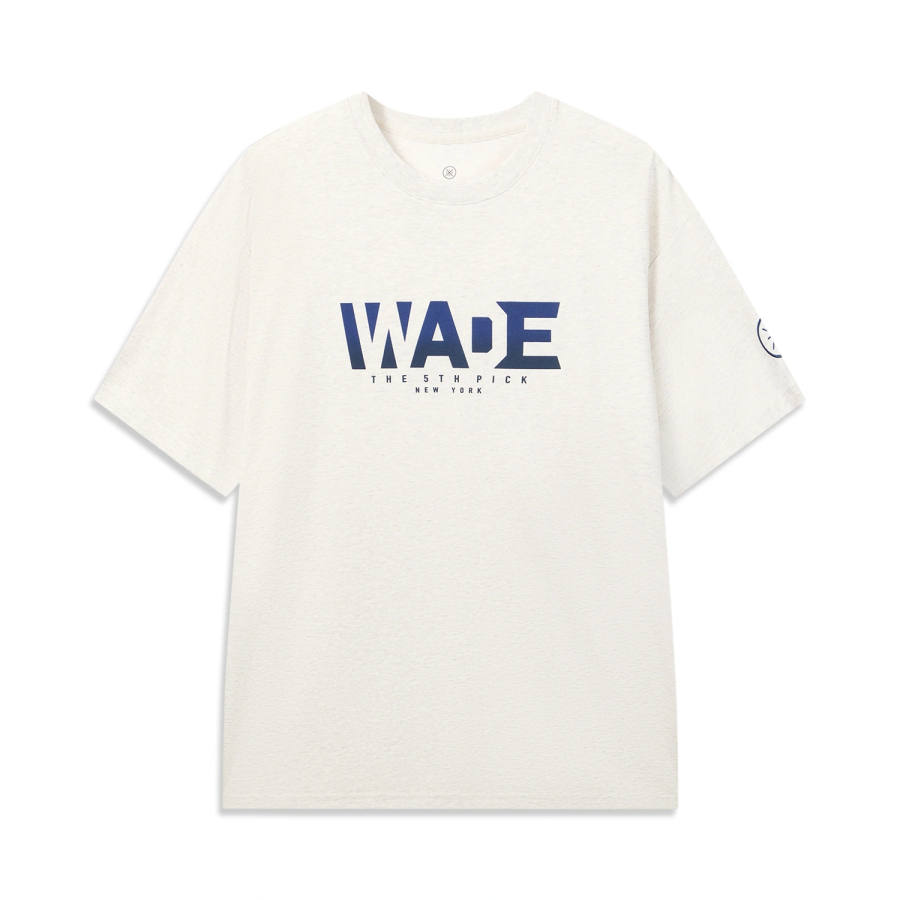 Li-Ning Li Ning Wade T Shirts Men's Heather Gray Tile Gray Crew Neck Moderate