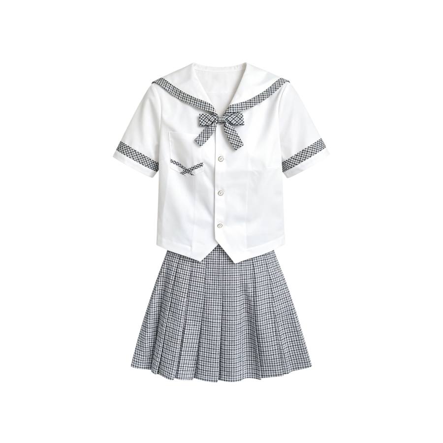 TUSHIFEI Two Piece Skirt Sets Women's Navy Collar Moderate Short Skirt