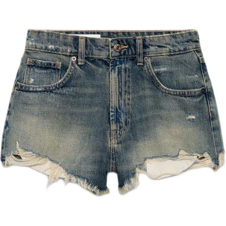 ZARA Trf Denim Shorts Women's Blue/Gray Moderate