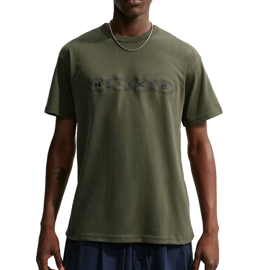 Nike Nike Sportswear T Shirts Men's Khaki Crew Neck Moderate