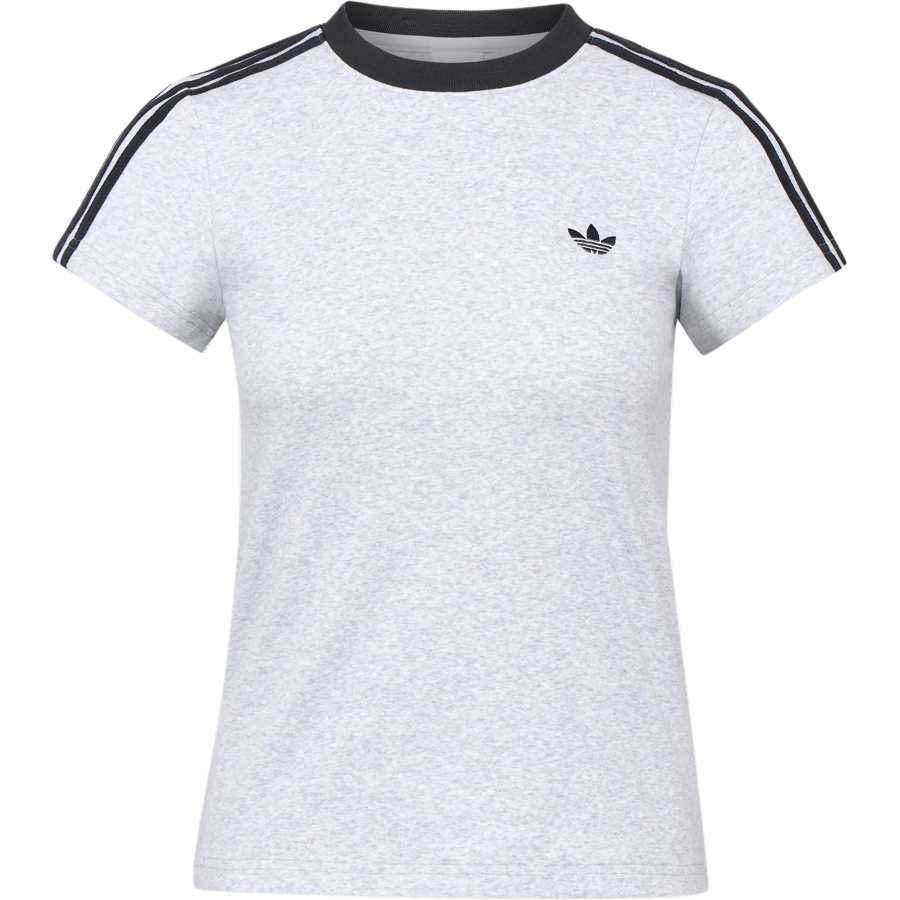 Adidas Originals T Shirts Women's Light Heather Gray Crew Neck Moderate