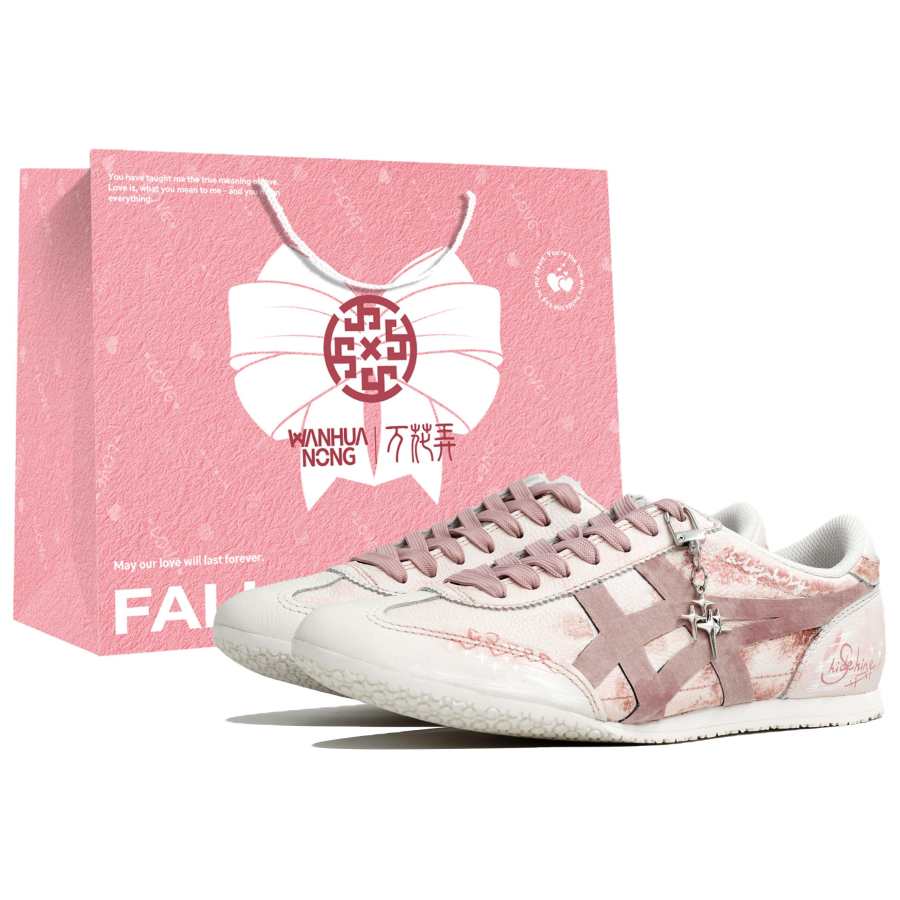 Onitsuka Tiger Machu Racer Casual Shoes Women's Low Top Beige/Pink