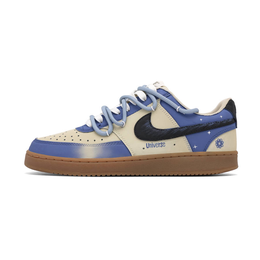 Nike Nike Court Vision Skateboard Shoes Men's Low Top Beige/Blue