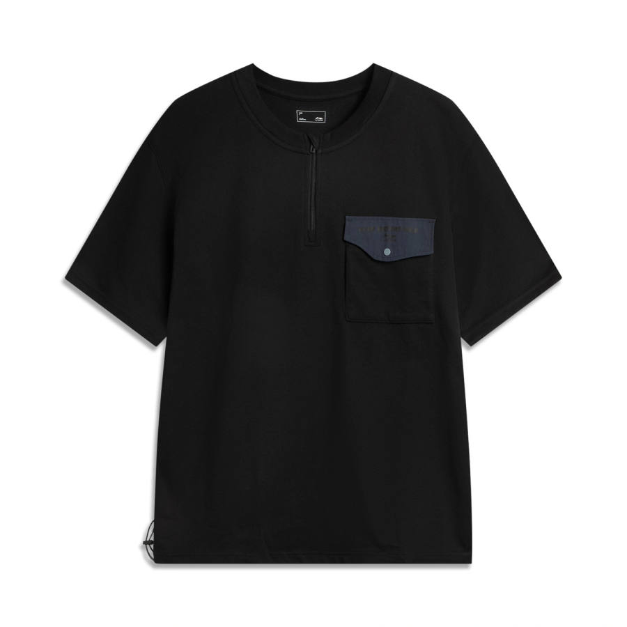 Li-Ning Li Ning Sports Life Collection T Shirts Men's Black Crew Neck Moderate
