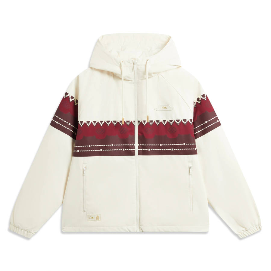 Li-Ning Li Ning Puffer Jackets Men's Ecru Hooded Non Detachable Moderate