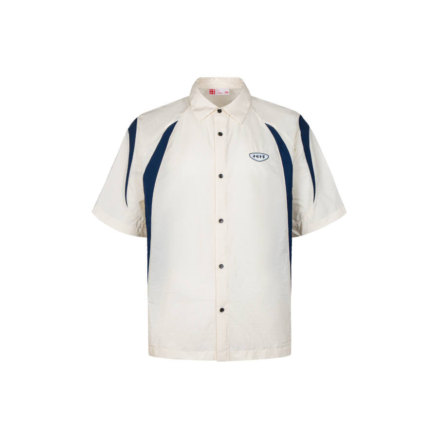 Li-Ning Li Ning Shirts Unisex Ivory/Dark Simple Blue Moderate