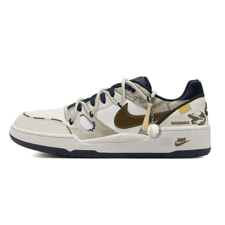 Nike Nike Full Force Skateboard Shoes Men's Low Top White Blue Gray Multicolor